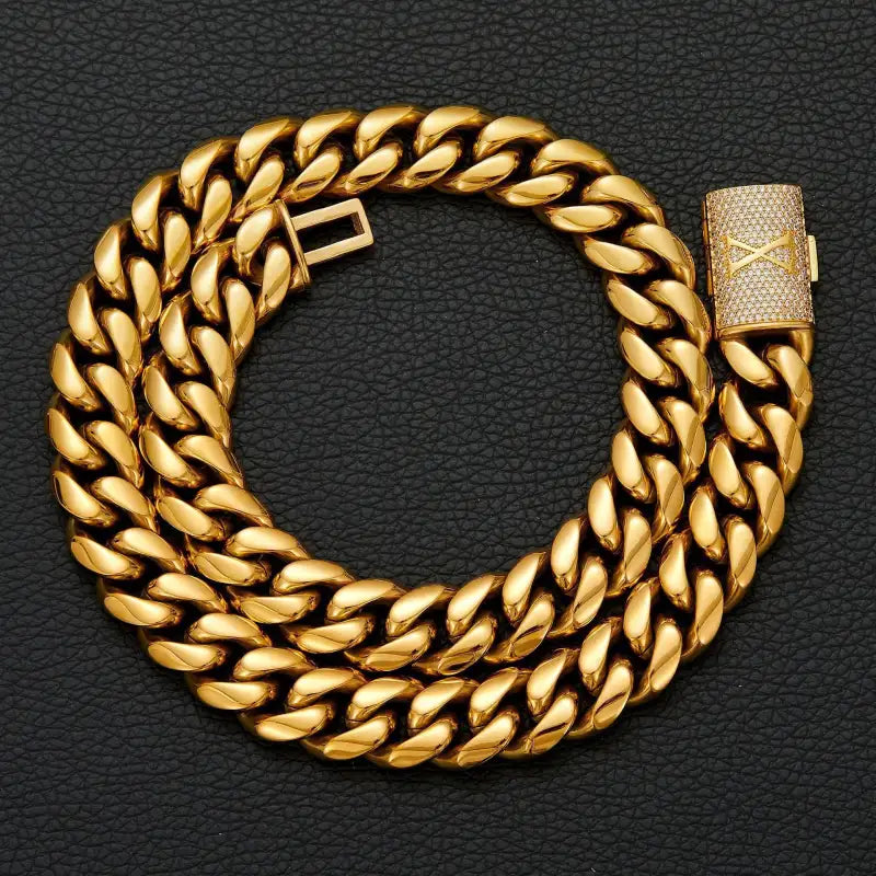 Diamond Clasp Gold Chain Stainless Steel Ornament