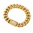26 Letters Gold Flip Buckle Men’s Necklace - B / 14 Mm7.5 Inch Bracelet