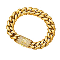 26 Letters Gold Flip Buckle Men’s Necklace - B / 14 Mm7.5 Inch Bracelet