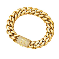 26 Letters Gold Flip Buckle Men’s Necklace - E / 14 Mm7.5 Inch Bracelet