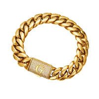 26 Letters Gold Flip Buckle Men’s Necklace - G / 14 Mm7.5 Inch Bracelet
