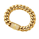 26 Letters Gold Flip Buckle Men’s Necklace - I / 14 Mm7.5 Inch Bracelet