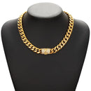 26 Letters Gold Flip Buckle Men’s Necklace - Z / 14 Mm7.5 Inch Bracelet