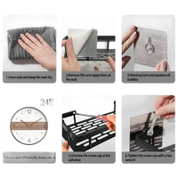Installation instructions for a wall-mounted shelf.