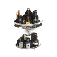 Two-tiered corner shower caddy.