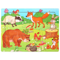 Wooden Jigsaw Fun: Early Learning Puzzle for Kids - Forest Animals