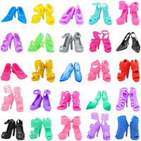 Collection of colorful toy shoes.