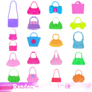 Colorful plastic doll purses.