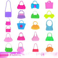 Colorful plastic doll purses.