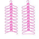 Pink children’s clothes hangers with bows.