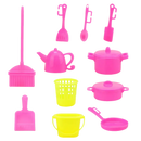 Toy kitchen and cleaning set.