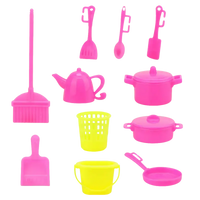 Toy kitchen and cleaning set.