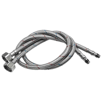 Braided stainless steel water supply hoses.