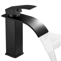 Black waterfall bathroom faucet.