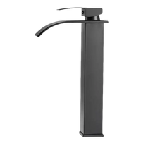 Black waterfall faucet.