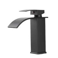 Black waterfall faucet.
