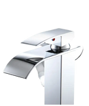 Chrome waterfall faucet.