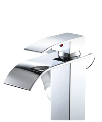 Chrome waterfall faucet.
