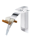 Chrome waterfall bathroom faucet.