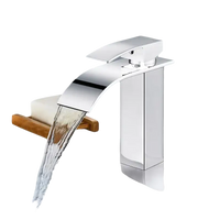 Chrome waterfall bathroom faucet.