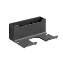 Black metal wall-mounted organizer.
