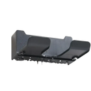 Black wall-mounted dumbbell rack with drainage holes.