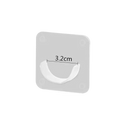 Adhesive wall hook.