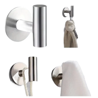 Brushed metal self-adhesive stainless steel bathroom hook from Easy Peasy Stainless Steel Guide
