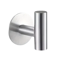 Brushed metal wall hook from Easy Peasy Stainless Steel Bathroom Hook Guide