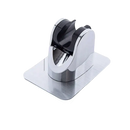 Chrome shower head holder with adhesive base.