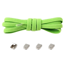 Apple green shoelaces with metal locks.