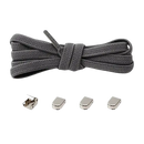 Dark grey shoelaces with metal locks.