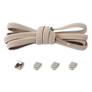 Khaki shoelaces with metal locks.