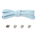 Light blue shoelaces with metal locks.