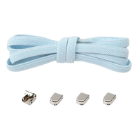 Light blue shoelaces with metal locks.