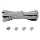 Light gray shoelaces with metal locks.