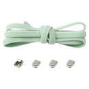 Light green shoelaces with metal locks.