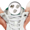 Metal shoelace clips.