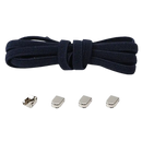 Navy blue elastic shoelaces with metal locks.