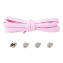 Pink no-tie shoelaces with metal locks.