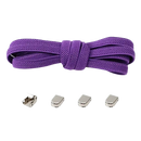 Purple no-tie shoelaces with metal locks.