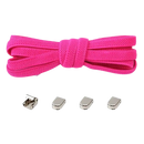 Rose-red shoelaces with metal locks.