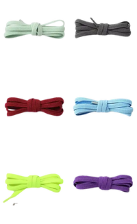 Selection of colorful no-tie shoelaces.