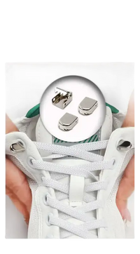 No-tie shoelace fasteners.