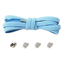 Sky blue shoelaces with metal locks.