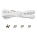 White flat shoelaces with metal locks.