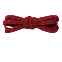 Dark red elastic shoelaces with metal locks.