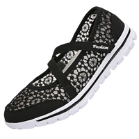 Black lace Mary Jane shoe.