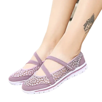 Lavender mesh Mary Jane shoes.