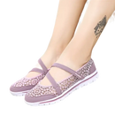 Lavender mesh Mary Jane shoes.